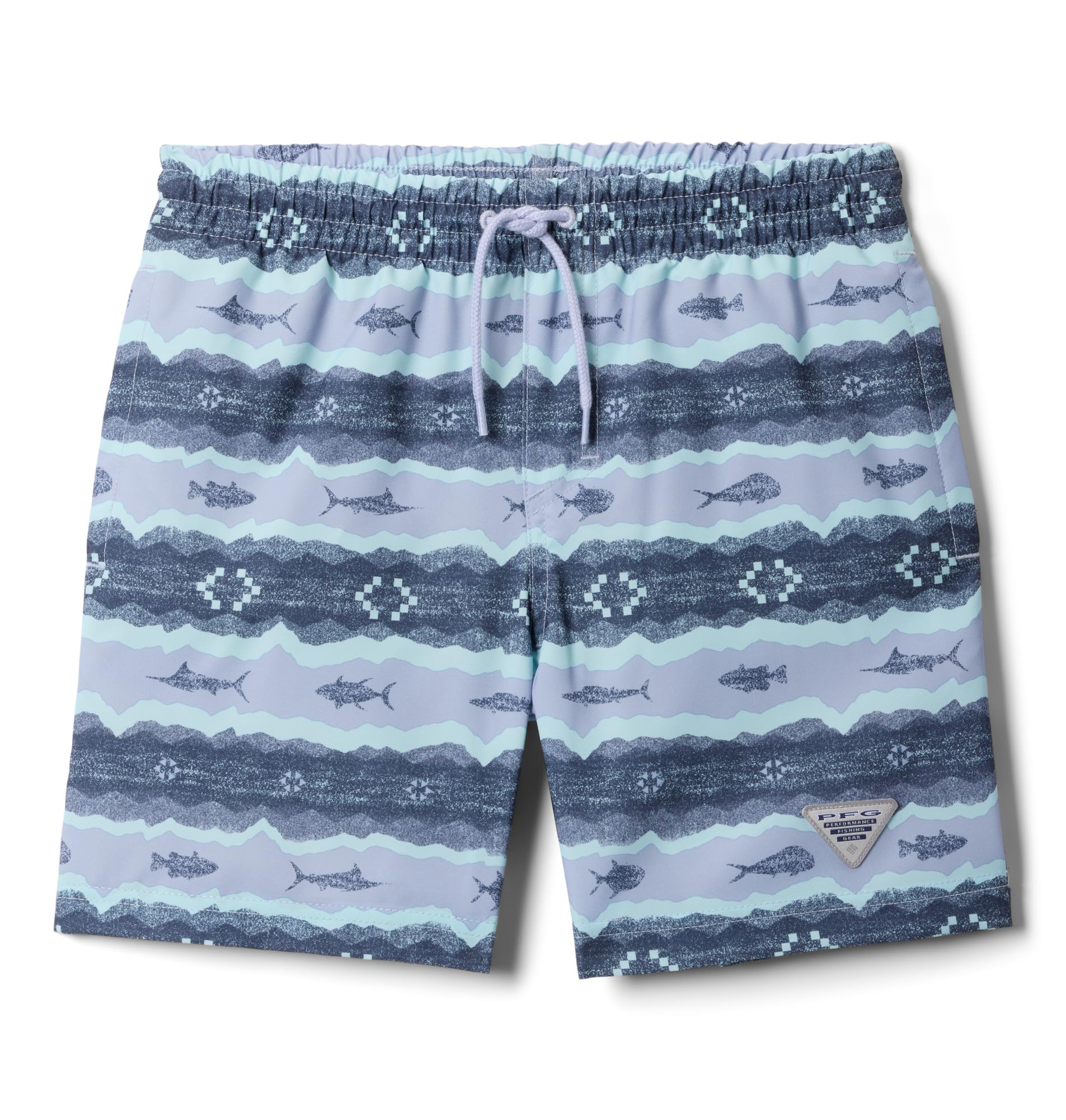 Columbia Youth Boys PFG Rambler Printed Water Short, Twilight Southwester, X-Large