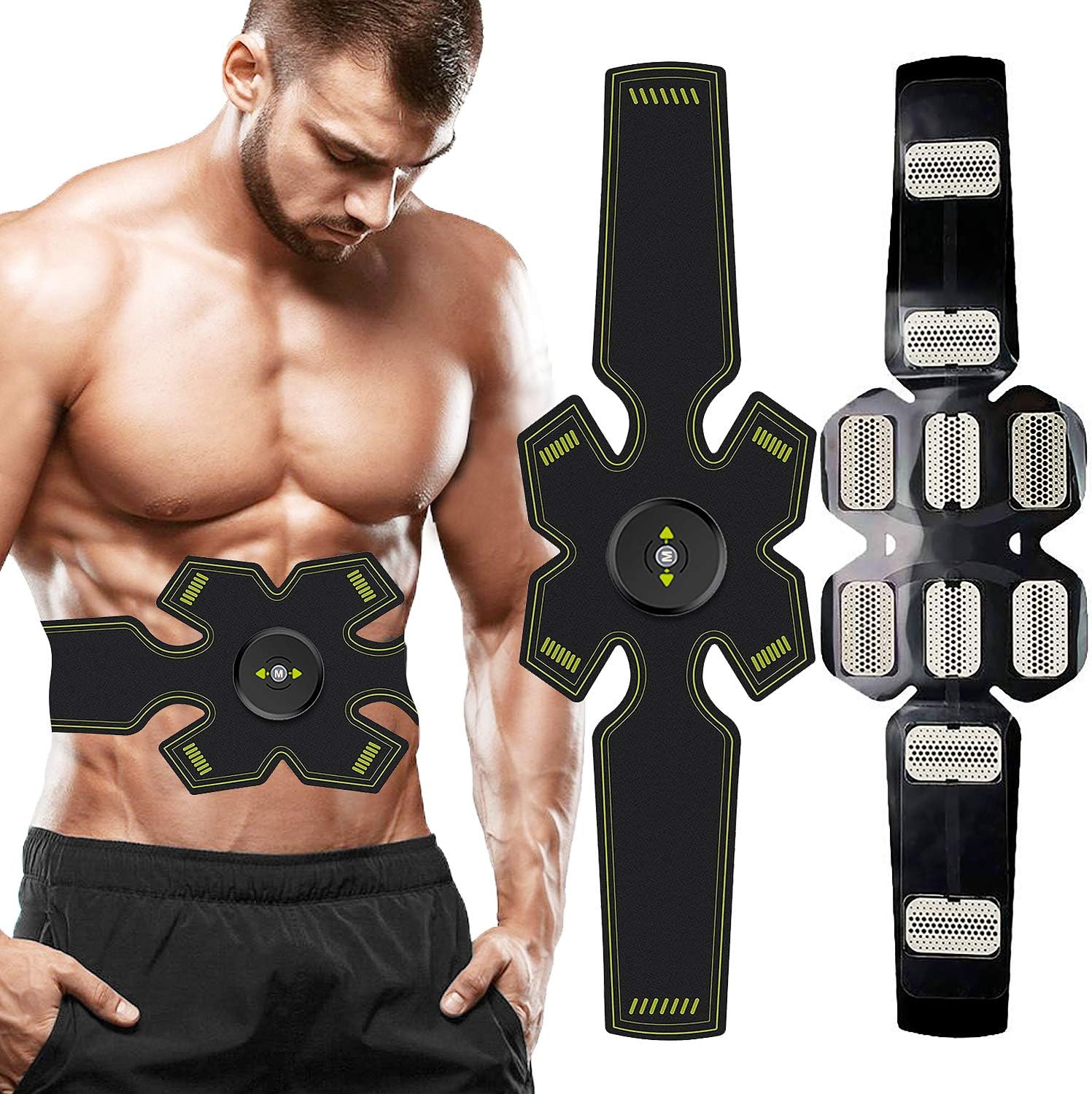 EGEYI Abs Trainer,Ems Muscle Stimulator,Abdominal Muscle toner Fitness Training Gear ABS Fit Weight Muscle Toning Ab Belts Toning Gym Workout Machine For Men & Women (muscle stimulator)