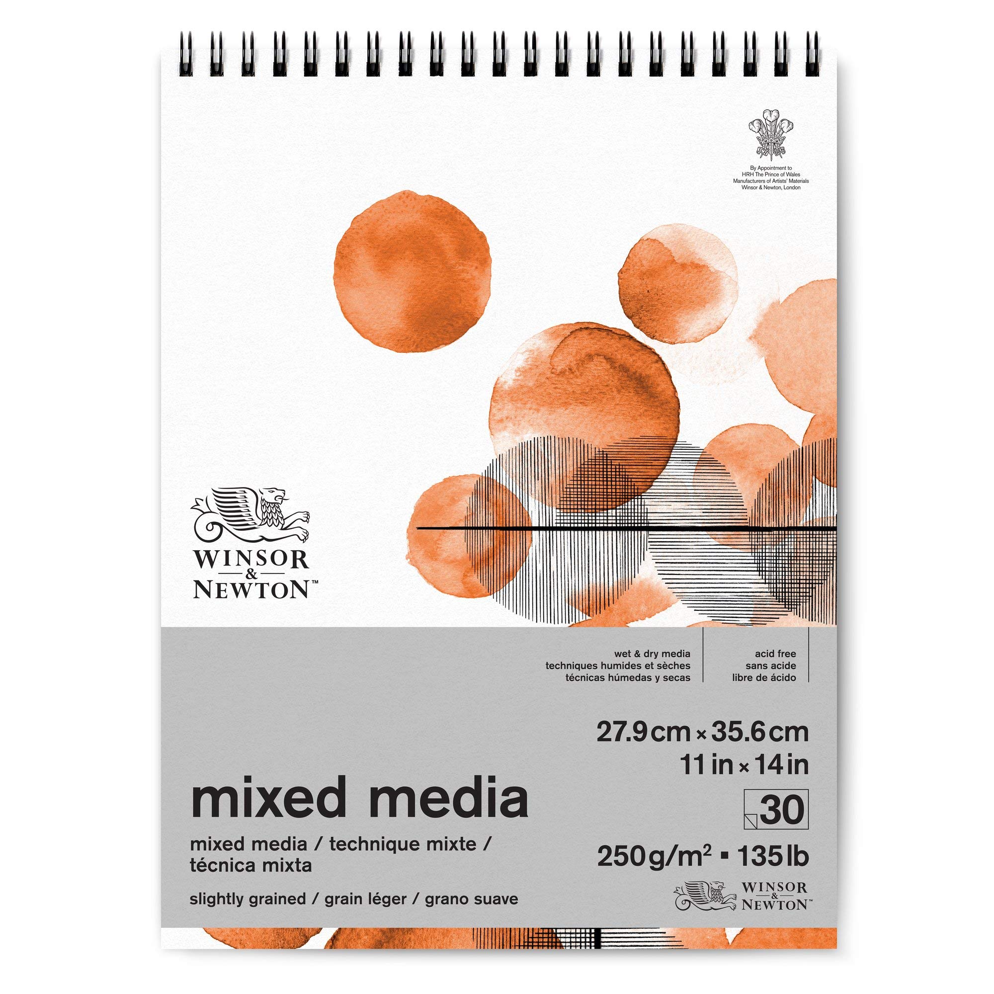 Winsor & Newton Paper, White, 27,9 x 35,6 cm-30 Blatt für Mixed Media