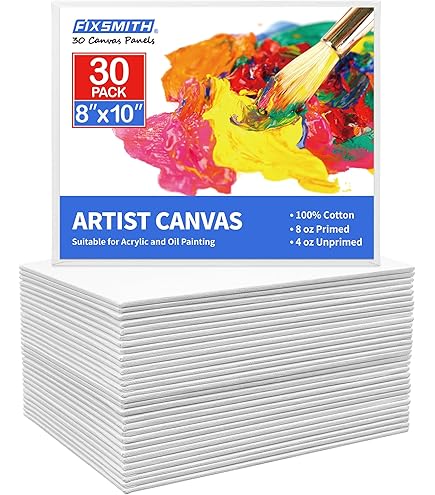 Panneaux De Toile Tableaux En Toile à Peindre Vierge Pour Peinture Acrylique 30x30x1.6cm Shiwaki