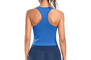 ATTRACO Workout Tank Tops for Women with Built in Bra Ribbed Seamless Yoga Tanks Tight Fit