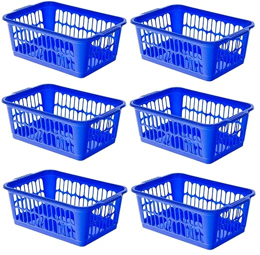 Wham 30x20cm Plastic Handy Fruit Storage Basket (Set of 6 Blue) Amazon