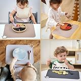 Moonkie Silicone Placemats for Baby Kids 2 Pack Warm Pink/Muted view 3