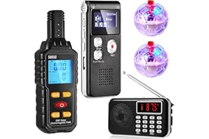 Dunzy 5 Pcs Ghost Hunting Equipment Kit Ghost Hunting Box with 1 Emf Meter 2 LED Balls and 1 Digital Voice Recorder Paranormal Equipment Emf Meter Detector for Home Outdoor