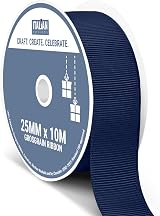 Italian Options Grosgrain Ribbon 25mm Navy 10m for Bows Crafts Sewing