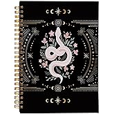 Ecezatik Mystical Celestial Snake Witchy Notebook - Witch Journal, Witchy Gifts for Women, Witch Stuff, Moon Phase Journal, Aesthetic Notebook for Women, Gifts for Snake Lovers Spiral Notebook 5.5x8.3