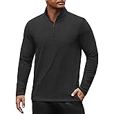 COOFANDY Men's Quarter Zip Pullover Long Sleeve Sweatshirt 1/4 Zip Golf Shirt Winter Fleece Lined Thermal Pullover