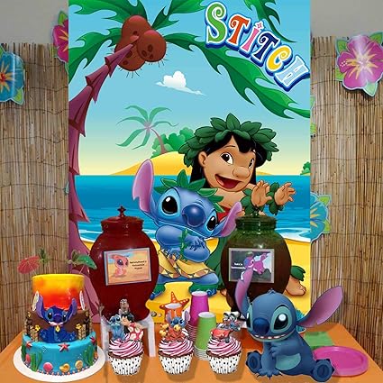Amazon Com Stitch Backdrop Lilo And Stitch Party Decorations