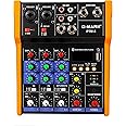 G-MARK Analog Mixer Audio 4 Channel DJ Audio Mixer Bluetooth Studio Karaoke For PC Live Performance KTV Home Stage Music Effects Sound Card Protable Mixing Console