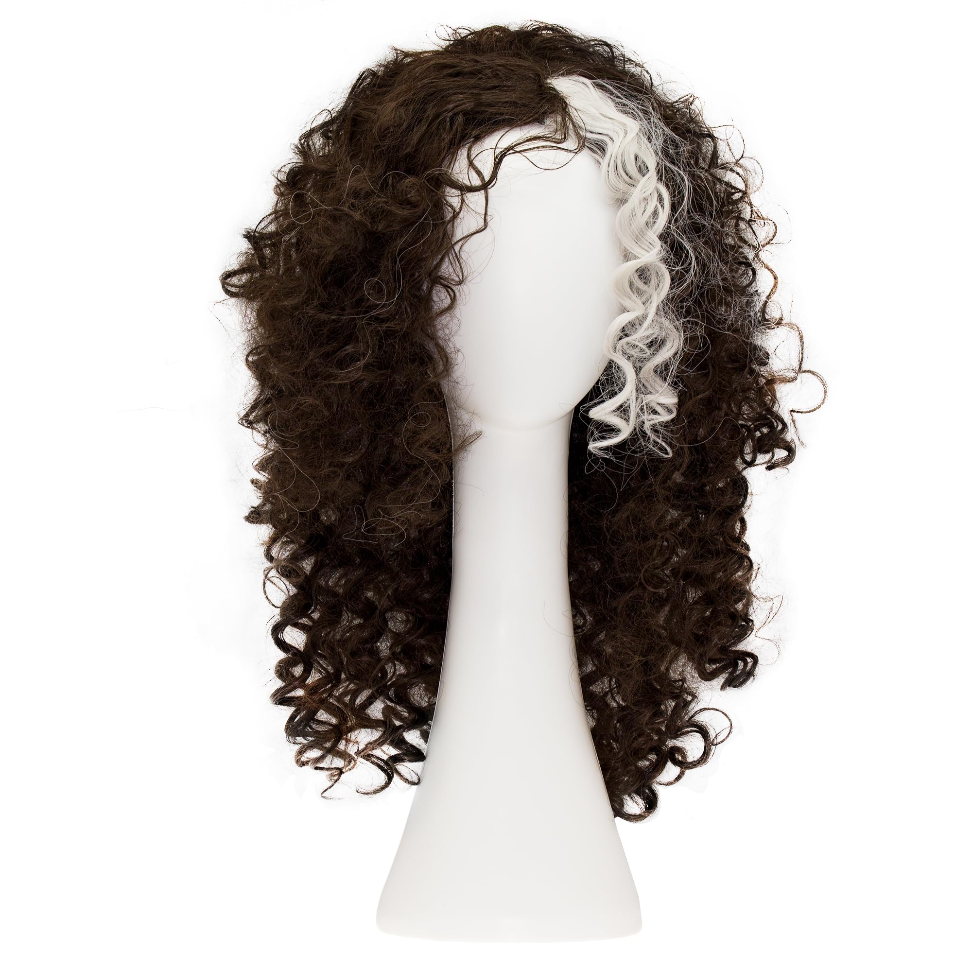 Long Brown Curly Wig with Highlight Wavy Curly Witch Fancy Dress Cosplay Costume Wig Heat Resistant Synthetic Women