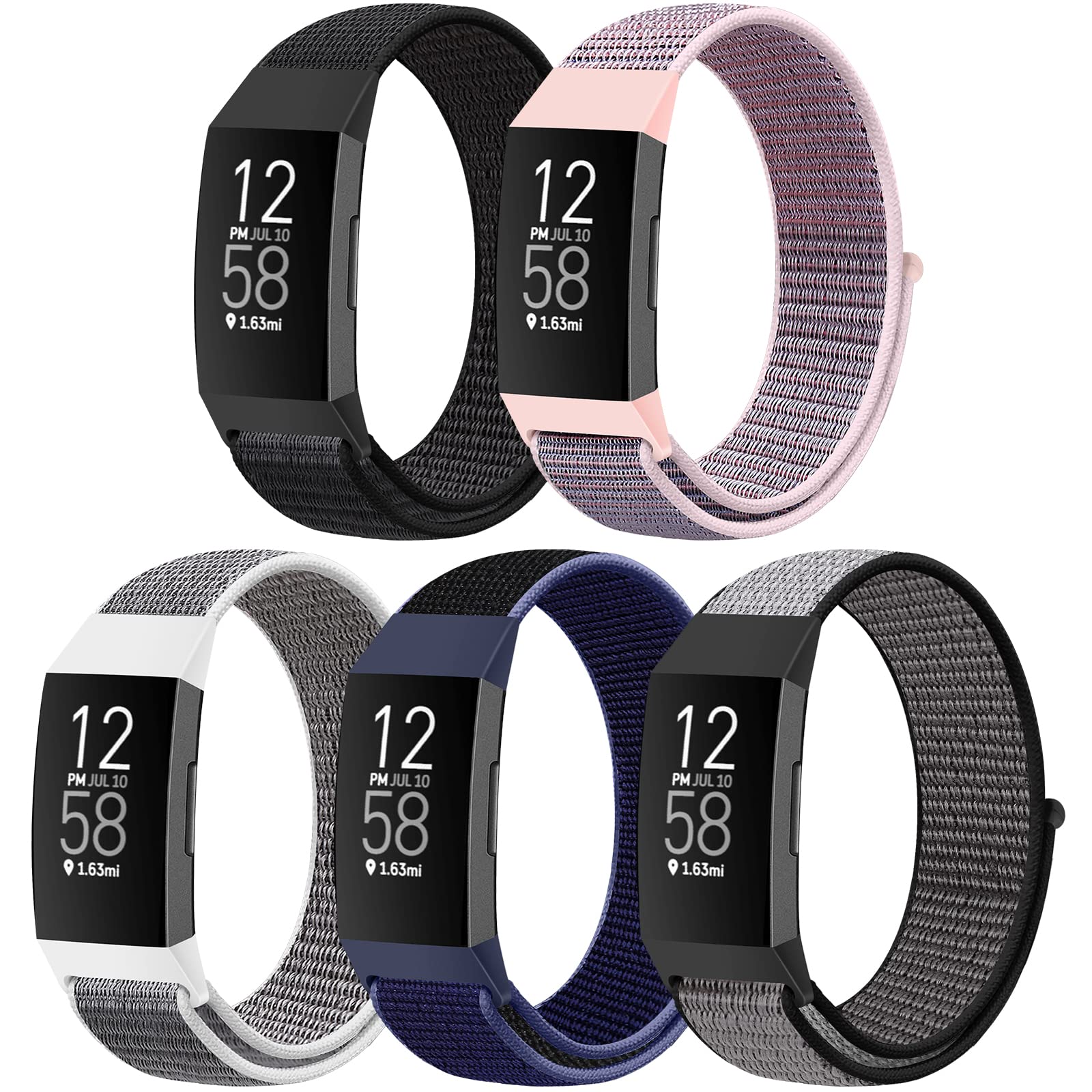 Photo 1 of AVOD Nylon Watch Bands Compatible with Fitbit Charge 4/Charge 3/SE, Soft Replacement Wristband Breathable Sport Strap with Band for Women Men