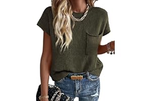 KIRUNDO Short Sleeve Sweater for Women 2025 Casual Sweater Vest Cotton Knit Pullover Tank Tops Trendy Spring Summer Outfits