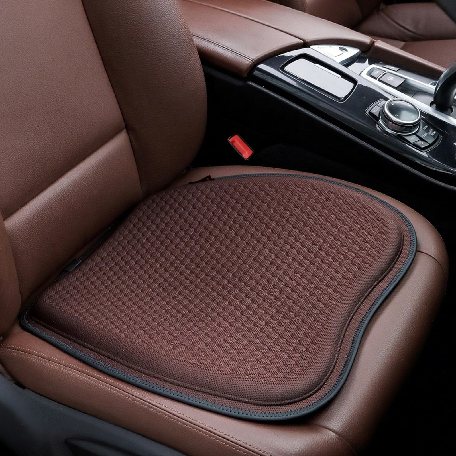 Reelyo 車 クッション ゲルクッション 特大 シートクッション ジェル アイスシルク素材 四季通用 滑り止め 蒸れない 通気性 体圧分散 お尻が痛くならない 自動車 椅子用 自宅 オフィス 敬老の日 ギフト 47×47cm (コーヒー色)