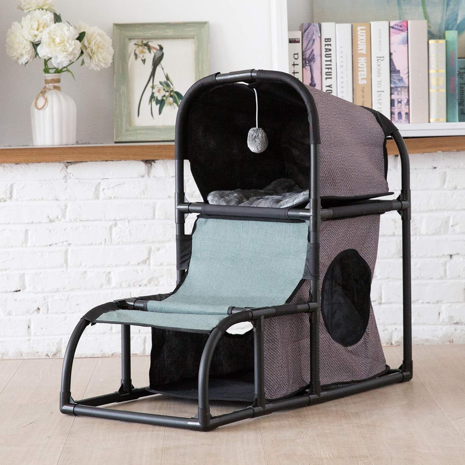 CO-Z 4 in 1 Multi-Functional Cat Tree Condo Furniture, Super Stable Cat Tower House, Combined with Cat Bed, Cat Climber, Peek Holes, Scratching Post & Dangling Toy : Pet Supplies