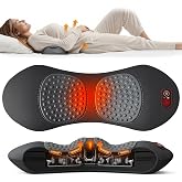 BroWood Triple Fusion Back Massager, Airbag, Heat &amp; Vibration Lumbar Pillow | 3 in 1 spine massager with adjustable airbag lumbar support and continuous USB power