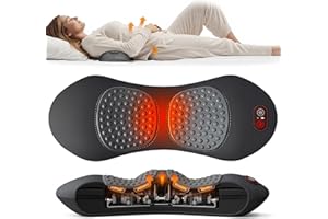BroWood 3-in-1 Upgraded Electric Lumbar Support Pillow, Adjustable, USB Powered, Heated Back Massager for Deep Tissue Massage