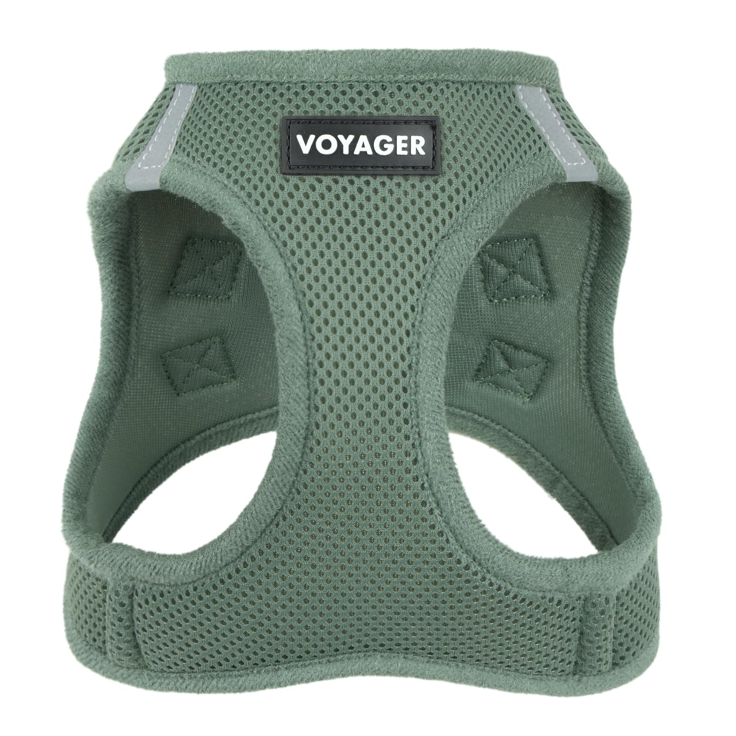 Photo 1 of Best Pet Supplies Voyager Step-in Air Harness - All Weather Mesh, Reflective, No Pull Harness for Dogs, Cats - Secure with Hook & Loop Fastener, Buckle, Double D-Rings - Moss Green, M