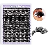 B&Qaugen Lash Clusters 3D Thick Eyelash Clusters 280pcs Cluster Eyelash Extensions 10-18mm 100D Wispy Individual Lashes Volum