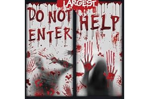 Joy Bang Halloween Window Door Covers Decorations Indoor Outdoor, 2 Pcs Scary Zombie Hands Halloween Ilhouette Clings Posters for Haunted House, Creepy Garage, School Dormitory