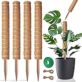 Moss Pole, 4Pack 21 Inch Plant Support Stakes for Indoor Plants, Monstera Plant Support Stakes, 69 Inch Tall Coir Plant Pole Sticks for Potted Plants, Pothos, Philodendron, Climbing Plants Accessories