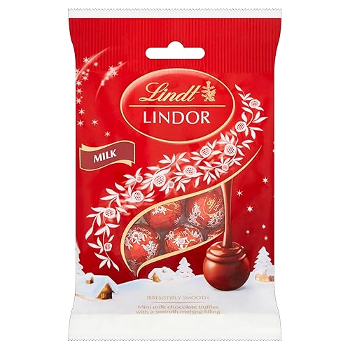 Lindt Lindor Christmas Milk Chocolate Mini Truffles Bag – 80g – Smooth Melting Filling – 2025 Festive Treat