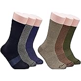 Clarks Men's Casual Half Cushion Crew Socks 6 Pair, Navy/Charcoal/Denim/Brown/Olive/Khaki, Men's 7-12 Shoe