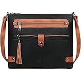 FADEON Large Crossbody Purses for Women Crossbody Bag, Designer Leather Cross Body Purses Multi Pocket Shoulder Bag
