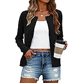 Women's Lightweight Cardigan Sweaters Long Sleeve Button Down Open Front Short Cardigan Spring Summer