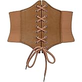 Zando Lace up Pirate Corset Belt for Women - Elastic Waist Belt Vintage Renaissance Accessories for Daily Halloween Cosplay