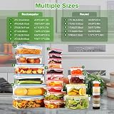 YASHE 50Pcs Plastic Food Containers with Lids Airtight BPA-Free Meal Prep Set view 2
