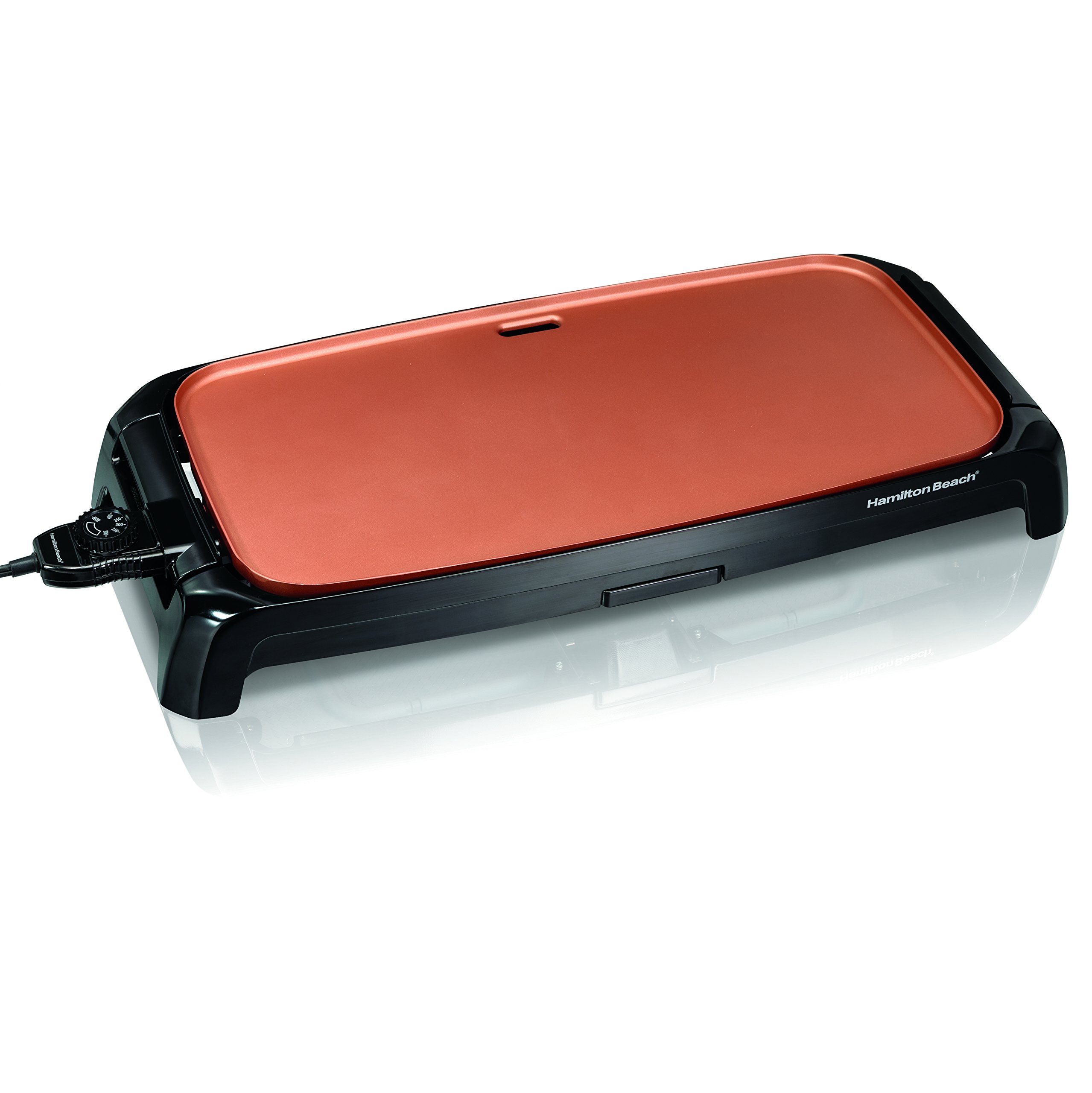 Hamilton Beach Durathon Ceramic Griddle Electric with 200 square inch PTFE & PFOA Free Cooking Surface (38519R)