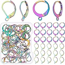 50pcs Rose Gold Leverback Earring Hooks - Stainless Steel French Earwire Findings With 1.4mm Loop