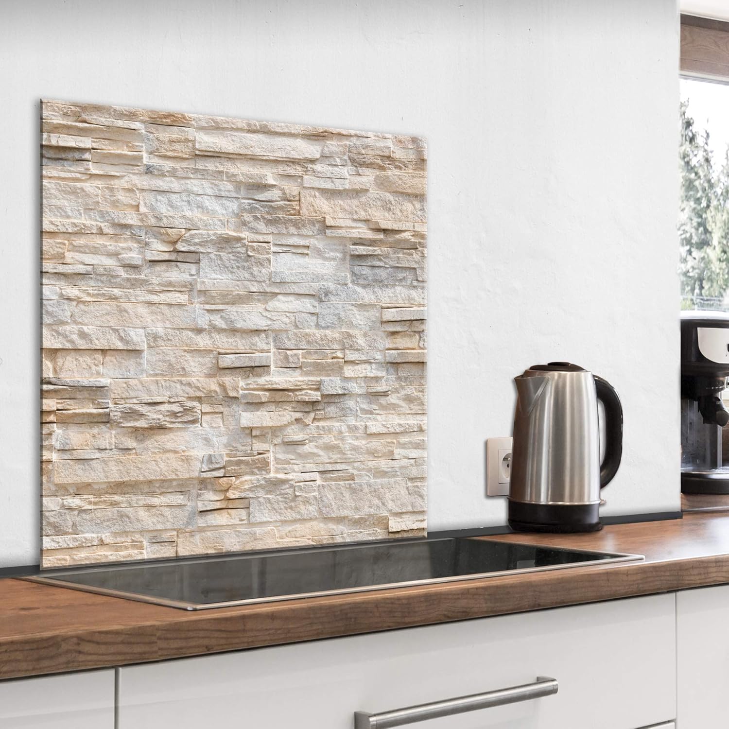 murando Spritzschutz Glas für Küche 60x60 cm Küchenrückwand