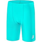 Roadbox Boys' Swim Jammers, Quick Dry Youth Competitive Swim Team Shorts, UPF 50+ Bathing Athletic Compression Swim Trunks