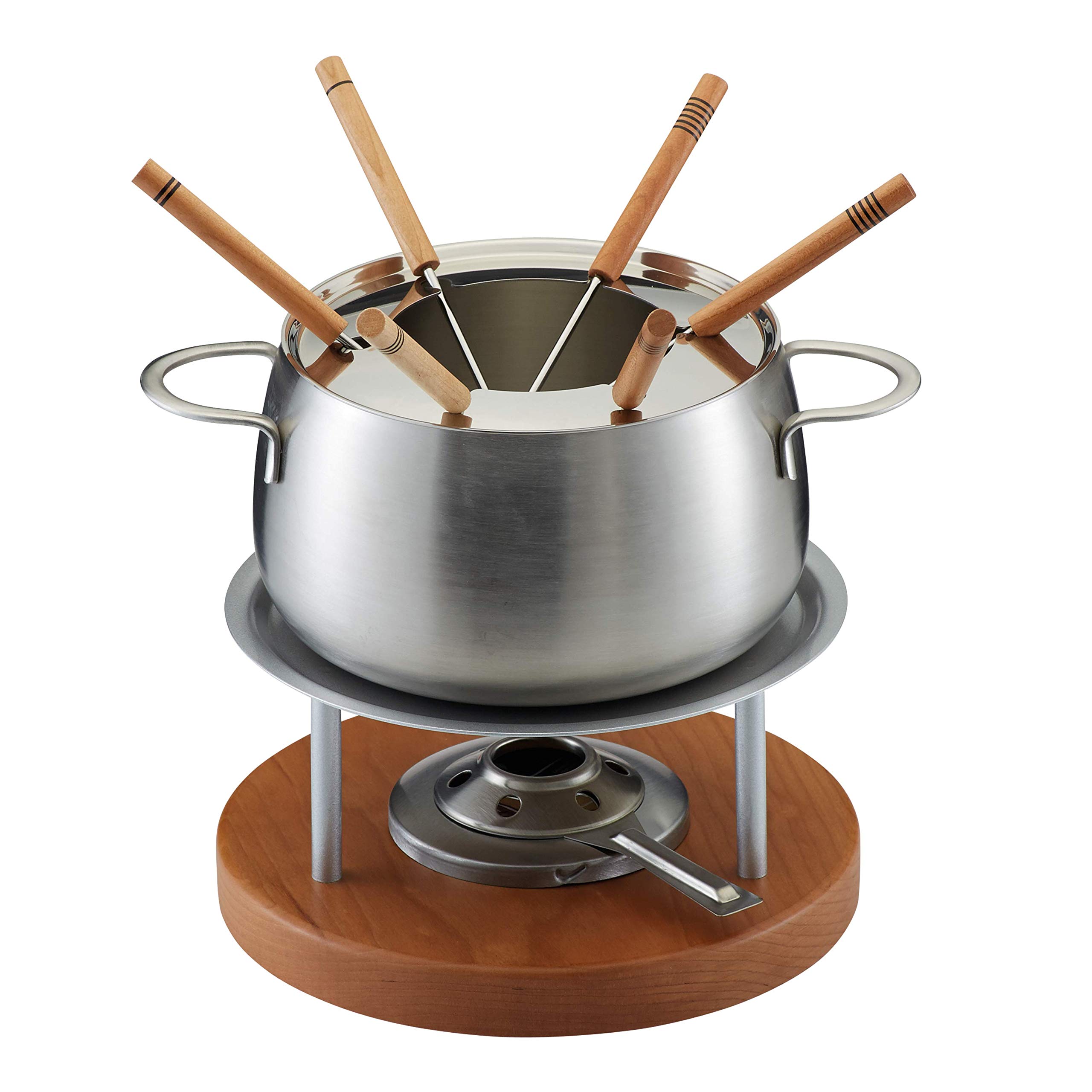 Kuhn Rikon Zermatt Meat Fondue Set, Stainless Steel, Silver/Brown