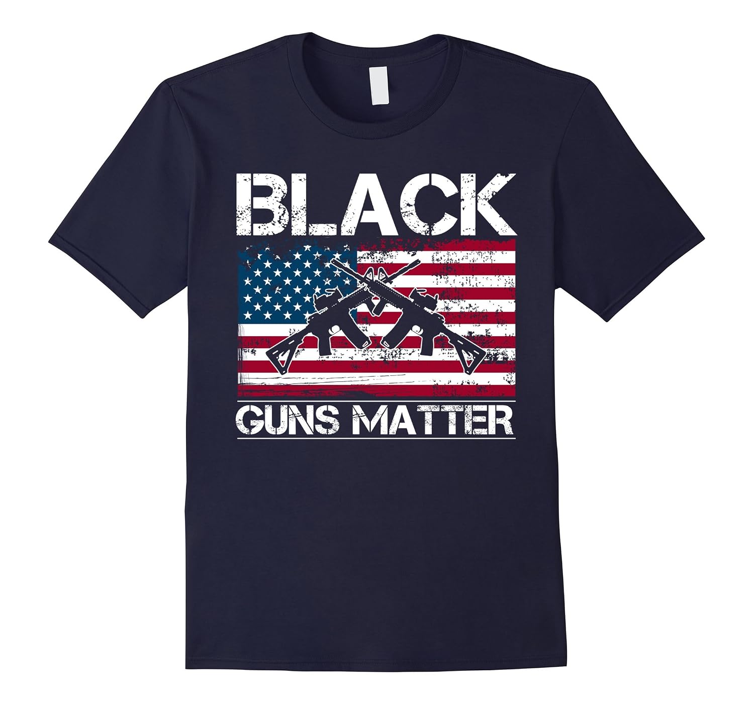 Black Guns Matter AR-15 T-Shirt - Pro 2A 5.56 .223 Blue Lives Matter Graphic Tee