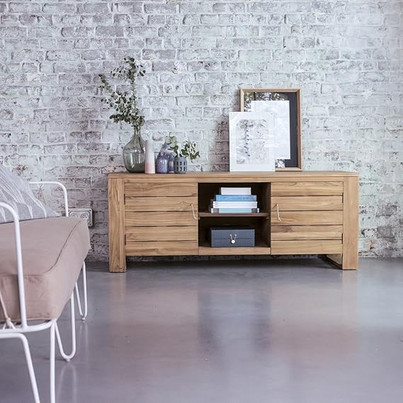 Unbekannt aus massivem Teakholz TV-Schrank Entertainment Einheit TV