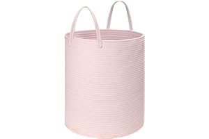 QIANBIRD large pink laundry basket baby hamper for girls bedroom college laundry basket woven hamper laundry basket for girls kids laundry hamper portable laundry basket nursery Storage Basket for Clothes Toys