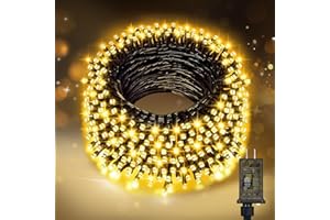 Nisocy 200 LED Christmas Connectable String Lights Outdoor Waterproof – Warm White Fairy Lights with Plug, Tree Lights for Patio, Garden, Bedroom, Wedding, Party, Decor (66FT)