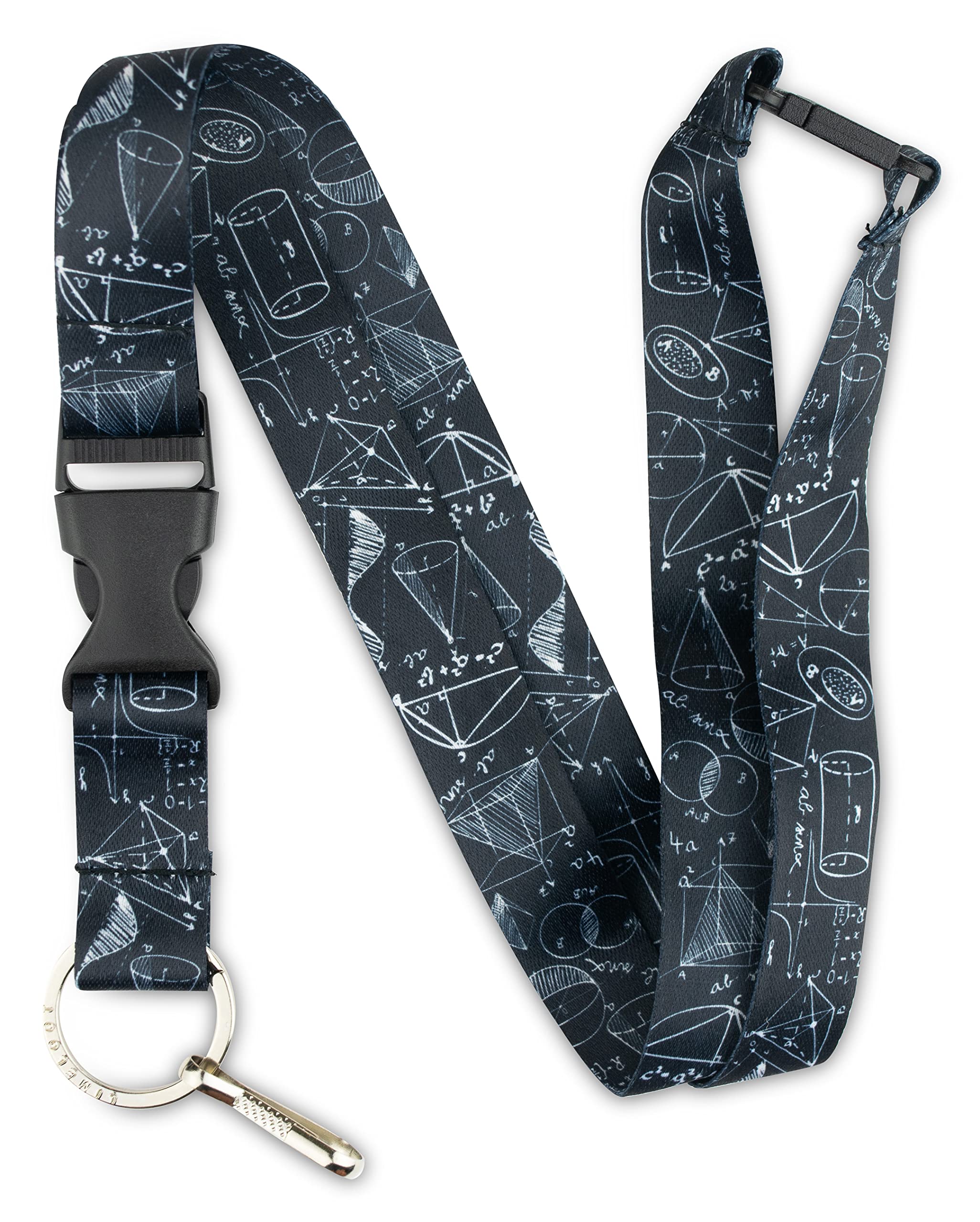 Limeloot Black STEM Math Science Engineering Breakaway Lanyard with Breakaway, Release Buckle, and Flat Ring., Stem Black, Default