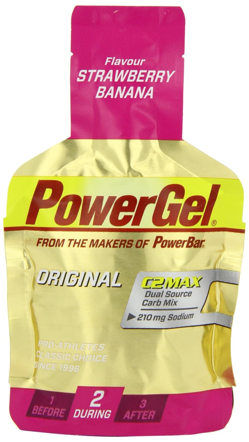 Powerbar Strawberry Banana Powergel Original 41 g Pouch x 24 Gels by Power Bar