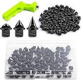 96pcs Track Spikes, 32pcs 1/4in + 32pcs 3/16in + 32pcs 1/8in Alloy Steel Track and Cross Country Spikes Golf Shoe Spike with Wrench, Replacement Spike for Sprint Sports Short Running Shoes