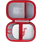 Lebakort Storage Case Compatible with Anker Soundcore Select 4 Go Speaker (Off White + Red Case)