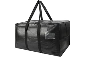 HAPPY CHEERS Heavy Duty Extra Large Moving Bags,58 Gallon Jumbo Packing Bags,Huge Moving Storage Bags with Strong Zippers & Carrying Handles,Reusable Big Moving Storage Totes for College Dorm Travel 1Pack
