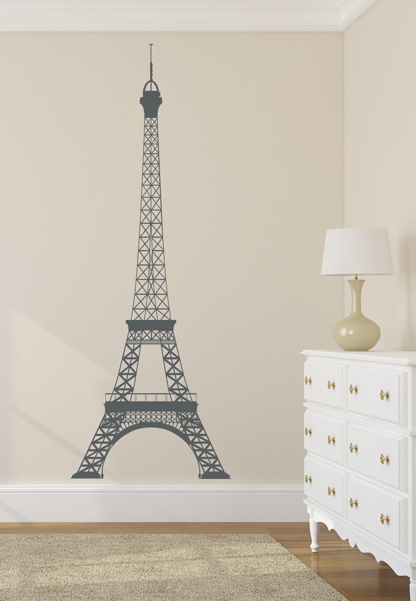 Eiffel Tower Decal Wall Decal Decor Vinyl Stickers Large 22'Wx60H'