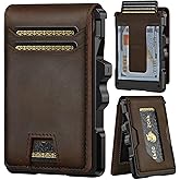 furid Genuine Leather Wallet for Men: Slim RFID Minimalist Wallets with Money Clip - Smart Pop Up Credit Card Holder for Front Pocket - Gifts for Husband Father on Birthday Anniversary