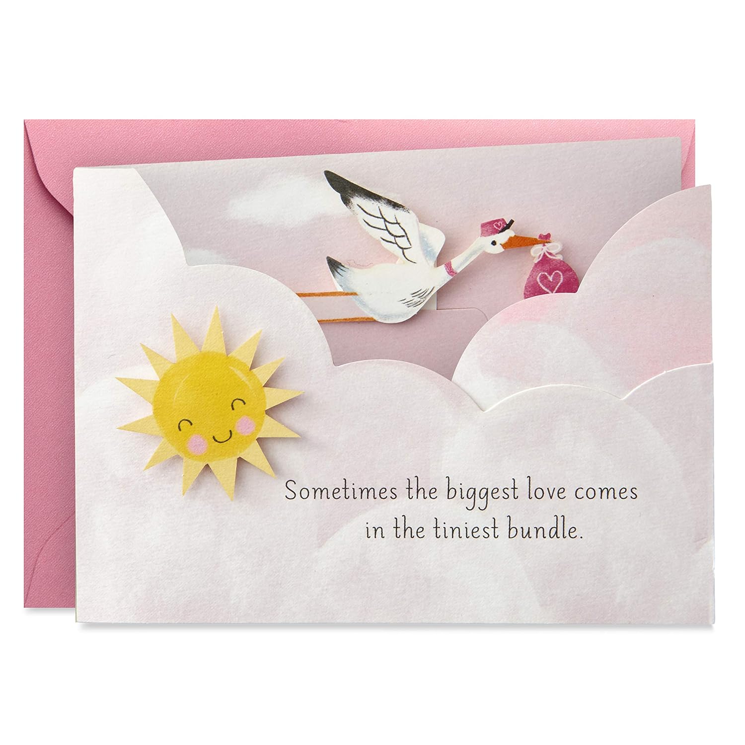 Amazon Com Hallmark Paper Wonder Paper Craft Baby Shower Card For