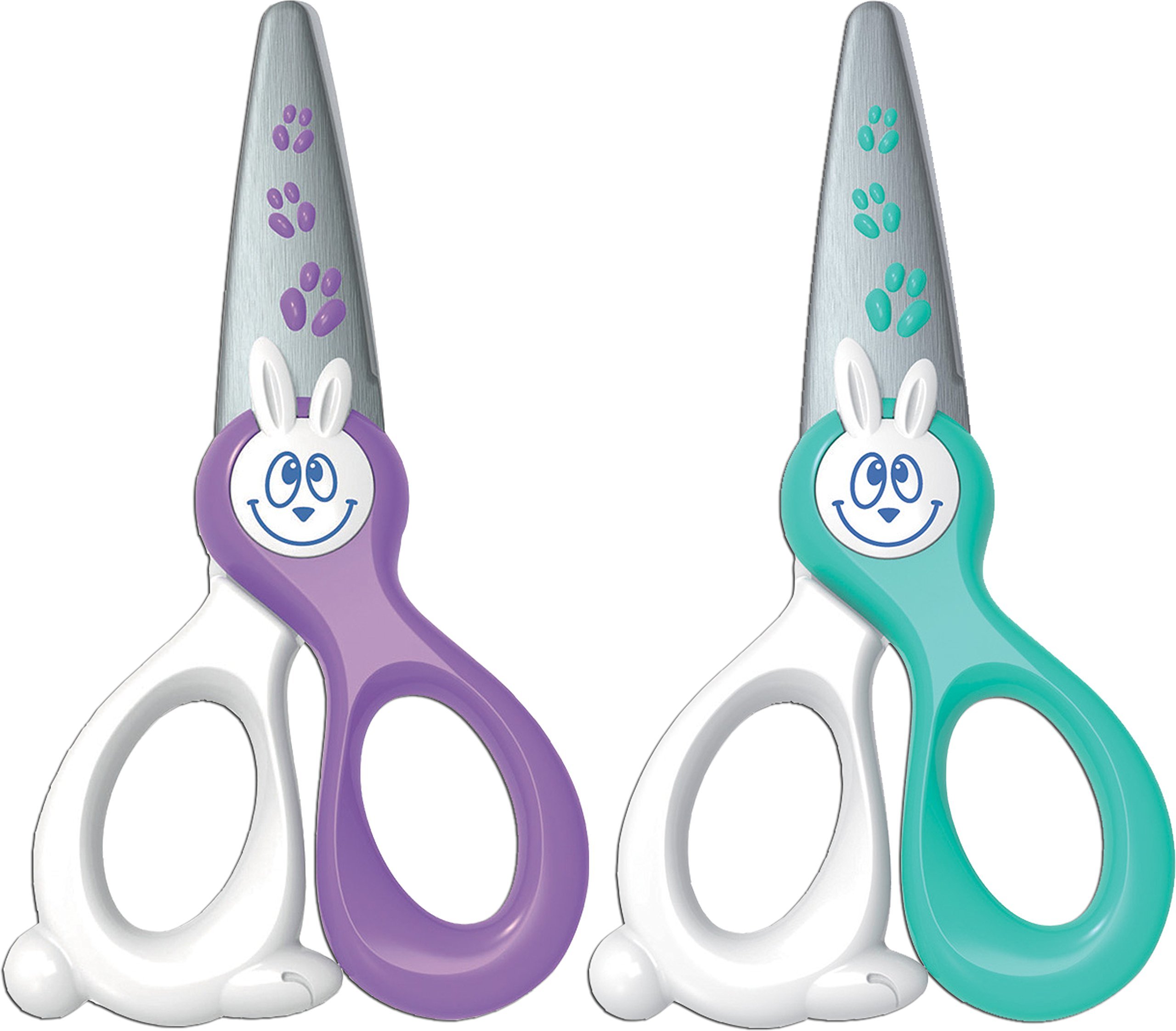 Kidicut children’s craft scissors, 12 cm, Lila + Mintgrün, 2 Scheren — image 1
