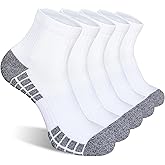 suaskk Mens Athletic Cushioned Breathable Comfort Running Quarter Socks 5 Pairs