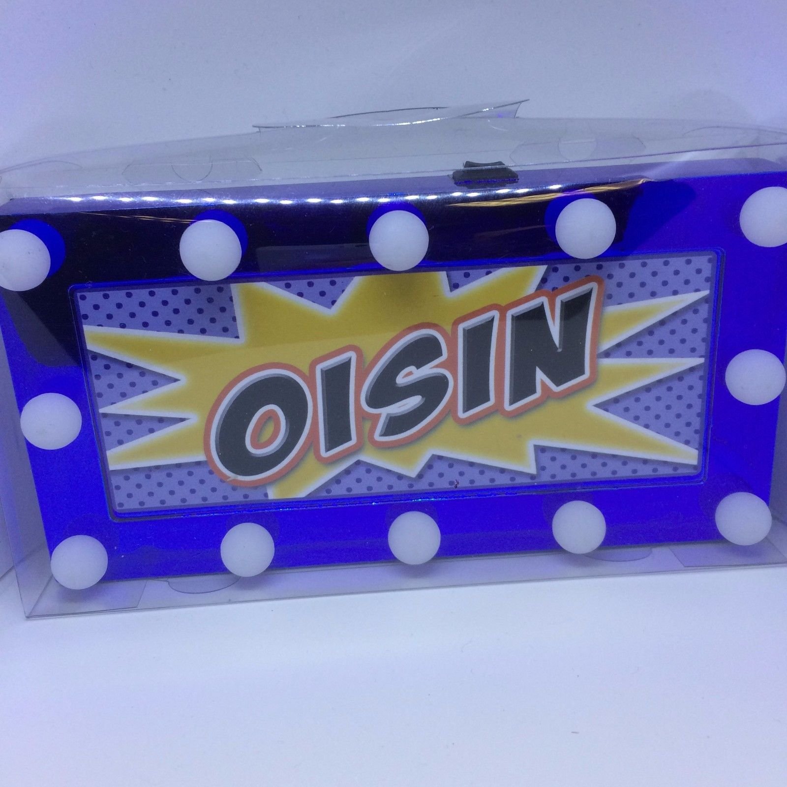 OISIN Childrens LED Personalised Name in Lights Room Sign